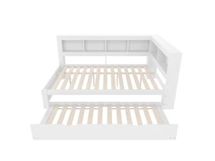 Lit banquette 140x200 cm <strong>KORFEE</strong>  <strong></strong> coloris blanc