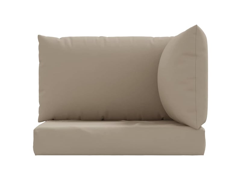  Lot de 3 coussins de palette, coussins de canapé taupe tissu oxford cf59717  - Conforama D