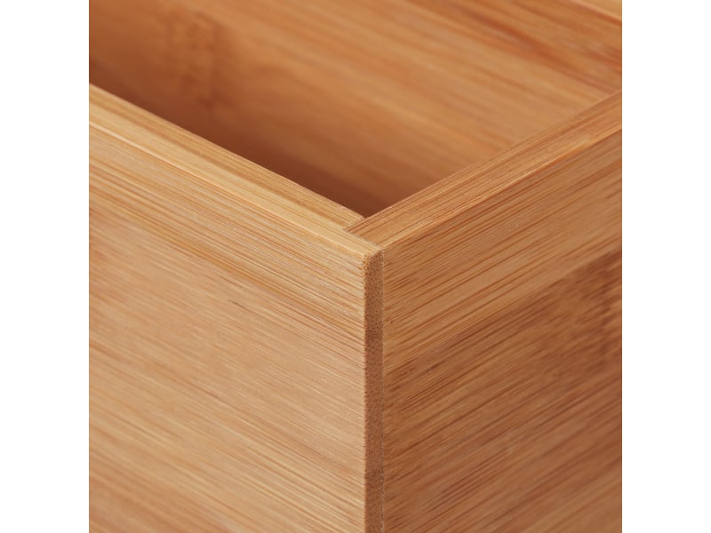  Boîte de rangement oblongue polyvalente 7 x 38 x 8 cm en bambou naturel 13_0009750  - Conforama C