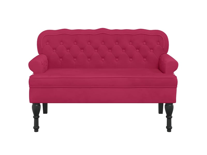  Canapé 2 places avec dossier bordeaux 119,5x64,5x75 cm velours  - Conforama C