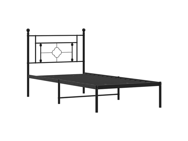  Lit adulte, lit simple, cadre de lit métal sans matelas avec tête de lit noir 90x190cm cf9578  - Conforama D