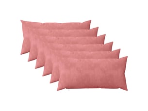 Lot de 6 coussins avec oreiller, coussins décoratifs heerlen rose velours cf50886
