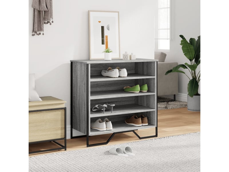  Meuble à chaussure, armoire à chaussures sonoma gris 80x38x78 cm bois d'ingénierie  - Conforama C