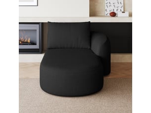 Canapé droit convertible <strong></strong> <strong></strong> 1 place Tissu noir