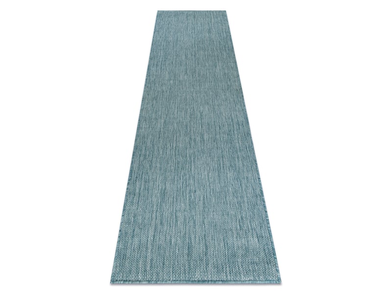  Tapis, tapis de couloir sizal sion a5165a mélange tissé à plat turquoise 80x300 cm  - Conforama A