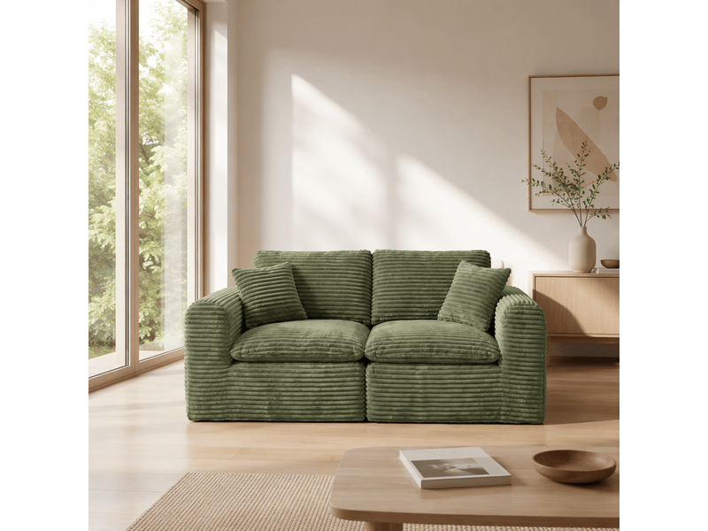  Méridienne 134 cm blanc beige avec coffre sous assise et 2 coussins IKSETERA TRADING LTD - Conforama R