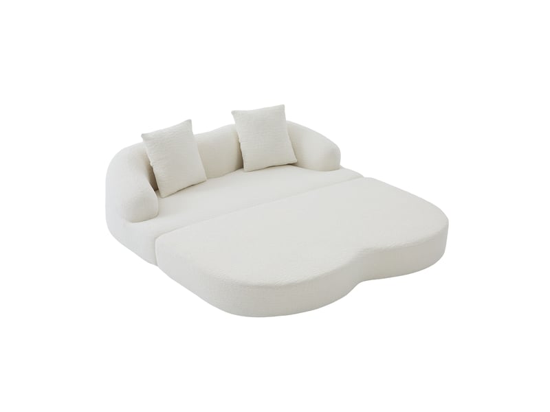  Canapé convertible, canapé-lit, pour chambre, beige, pour salon, en chenille  - Conforama B