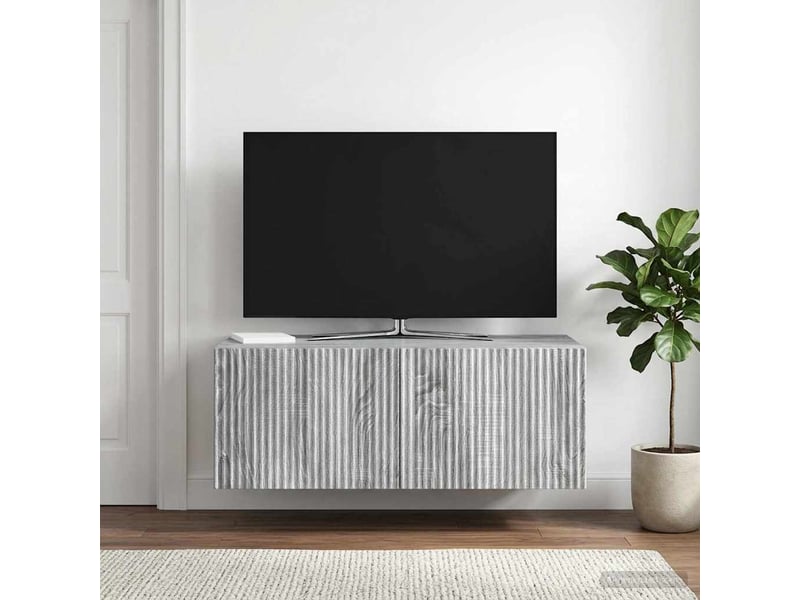  Meuble tv - banc tv - meuble de rangement mural 78,5 x 41 x 30 cm sonoma gris bois d'ingénierie  - Conforama D