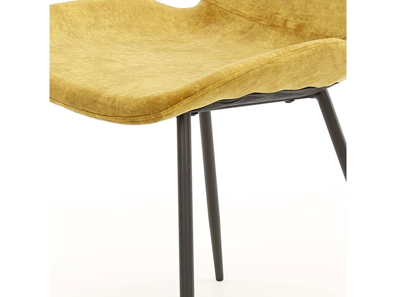  Lot de 4 chaises repas en velours doré - soraya  - Conforama C