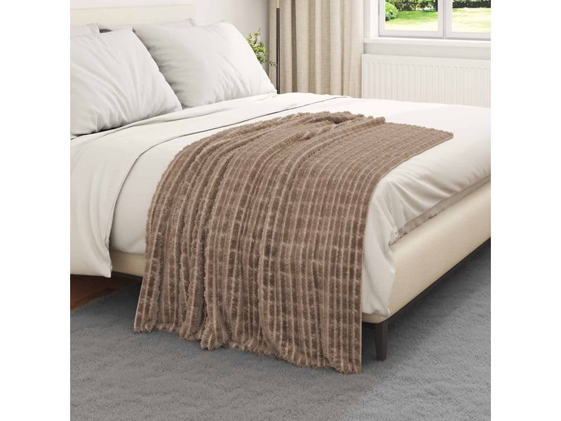 Couverture jetée de canapé 6 pcs camel 150x130 cm 2.75 kg toison - Conforama C