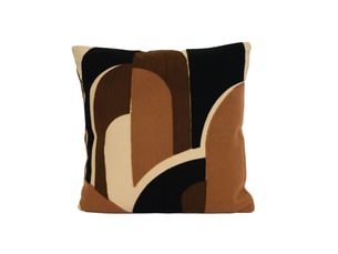 Coussin brodé en relief motif abstrait 45x45 cm