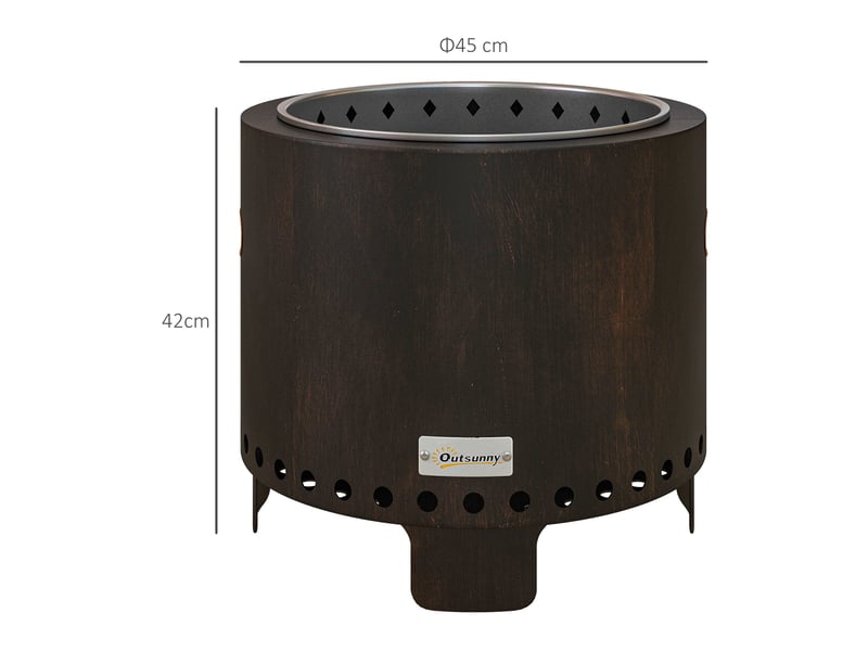  Brasero de table ø45x42 cm sans fumée en métal noir  - Conforama E