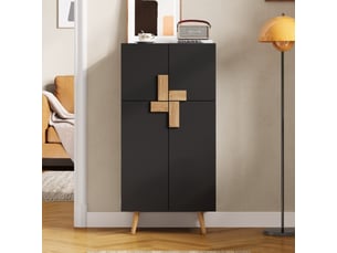 Buffet 4 porte(s)  0 tiroir(s) <strong>REDOM</strong> <strong></strong> - 60 cm coloris noir 