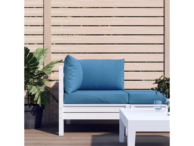  Lot de 3 coussins de palette, coussins de canapé bleu mélangé tissu cf59664  - Conforama C