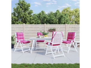 Lot de 4 coussins d'extérieur, coussins de chaise rose 100 x 50 x 7 cm cf56418