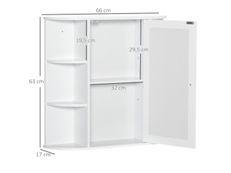  Armoire de toilette murale avec miroir 8 niches 66 x 63 cm evryae  - Conforama E