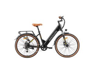 Vélo électrique de ville sinohon em300, 26, 7 vitesses, marron