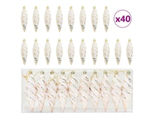 Boule en forme de spirale de noël 40 pc champagne 3 x 11 cm cf61794