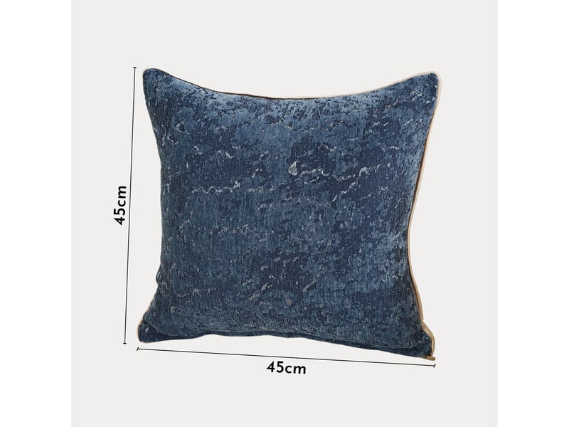  Coussin carré en tissu bleu 45x45 cm  - Conforama D