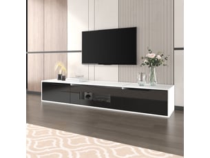 Meuble tv coloris blanc 180 cm <strong></strong> <strong></strong>