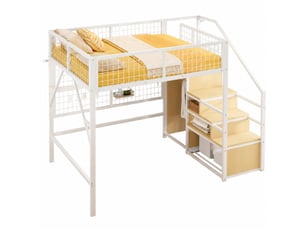 Lit mezzanine 140x200 cm TCQPZ coloris blanc