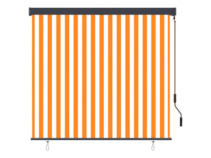 Store enrouleur, store roulant d'extérieur 160x250 cm blanc et orange cf47338