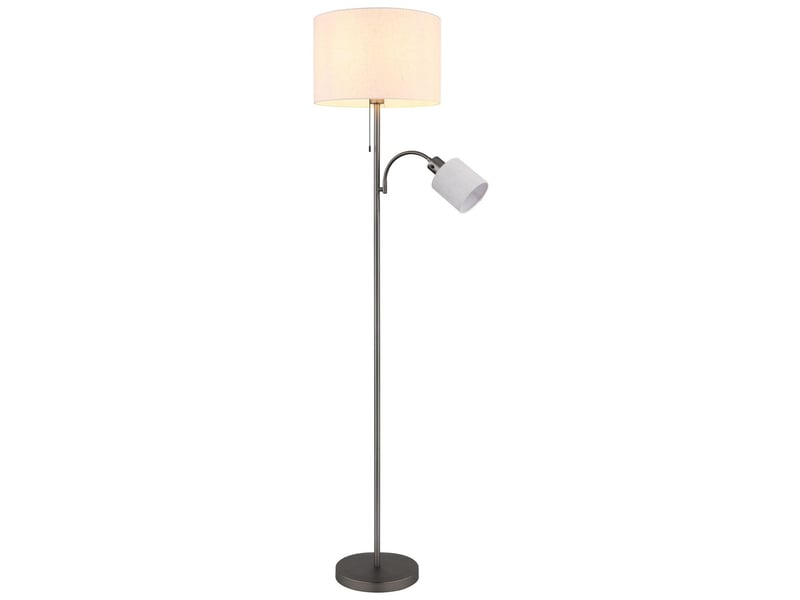  Globo thea lampadaire avec abat-jour gris anthracite mat 2x e27  - Conforama E
