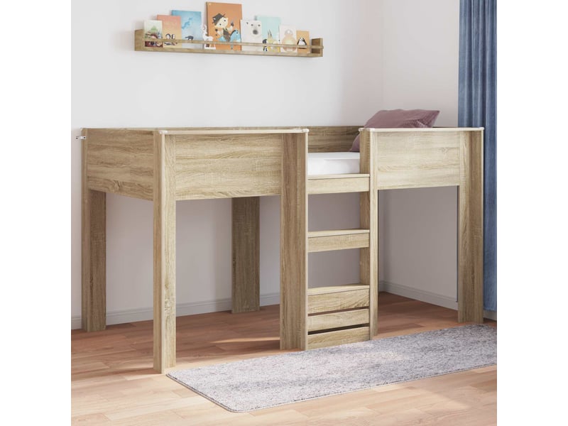  Lit superposé pour enfants - lit jeune chêne sonoma 100 x 200 cm  - Conforama B