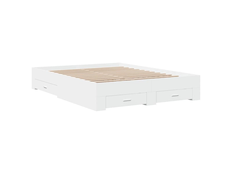  Lit double- lit adulte -  cadre de lit avec tiroirs sans matelas blanc 150x200 cm  - Conforama B