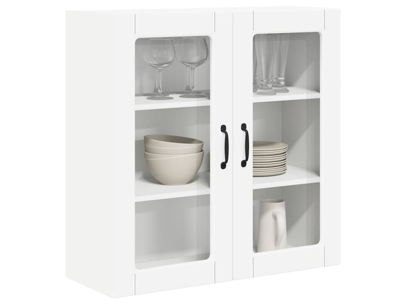 Meuble mural de cuisine, cabinet en verre mural blanc 80x31x80cm shl6250 - Conforama C