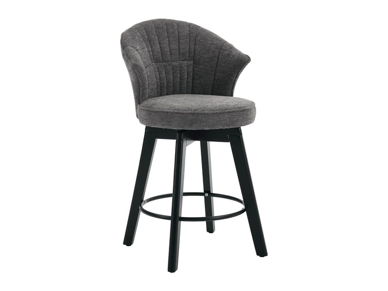  Lot de 2 tabourets de bar,52,5x51x92,5 cm,pivotants,chenille,gris  - Conforama A