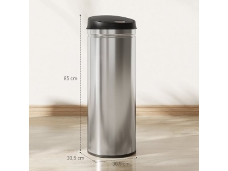  Poubelle à capteur 50 l inox à fermeture douce argentée  - Conforama C