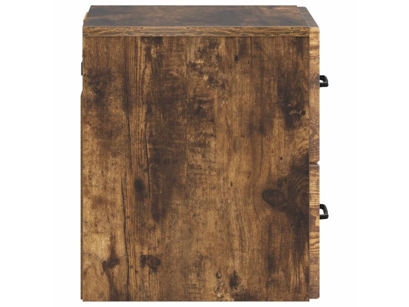  Table de chevet - cabinet de chevet - table de nuit mural chêne fumé 34,5 x 33 x 40 cm  - Conforama E