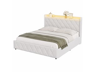 Lit coffre 160x200 cm BURSDANY coloris beige