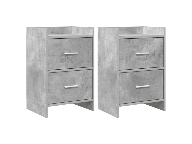 Tables de chevet - cabinet de chevet - table de nuit 2 pc gris béton 40 x 30 x 60 cm  - Conforama A