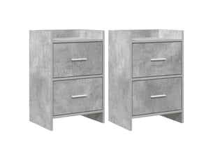 Tables de chevet - cabinet de chevet - table de nuit 2 pc gris béton 40 x 30 x 60 cm