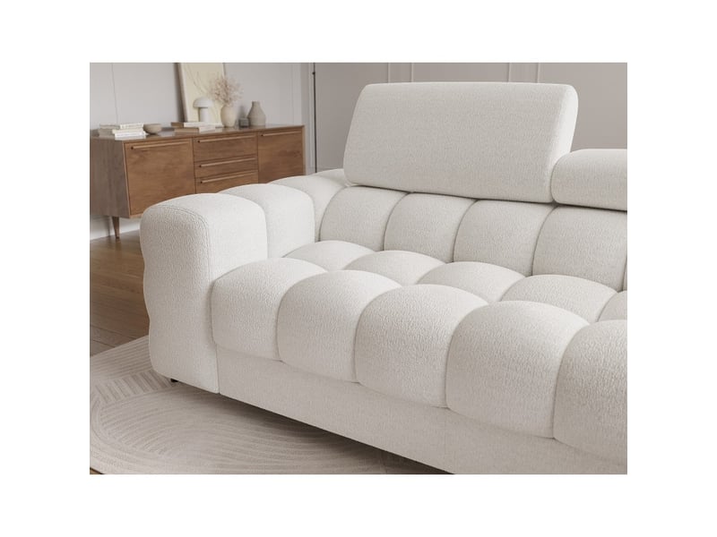  Canapé d'angle droit convertible blanc allure contemporaine 285x99x181cm filtro  - Conforama D