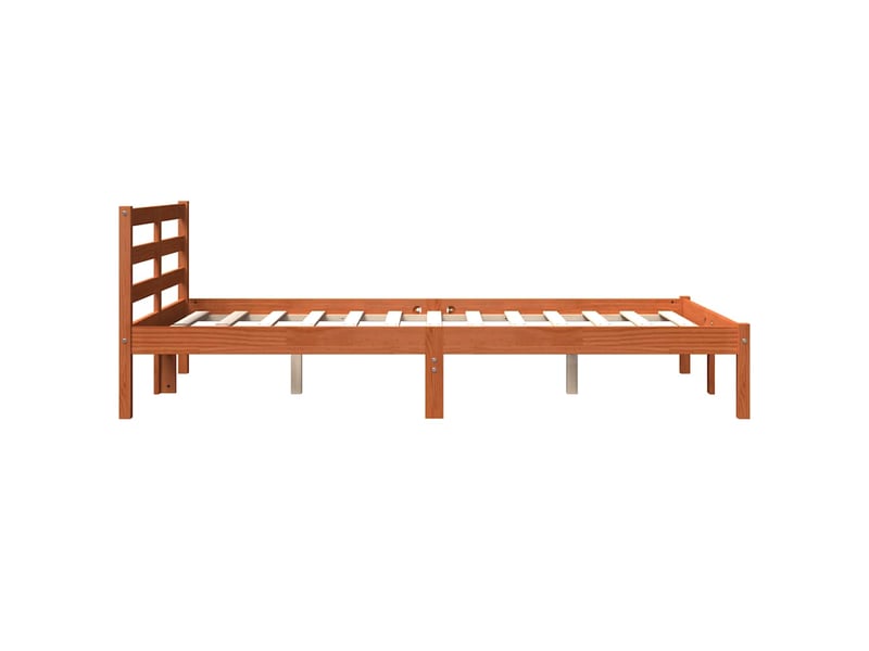  Lit double- lit adulte -  cadre de lit sans matelas  marron 150x200cm bois pin massif  - Conforama D