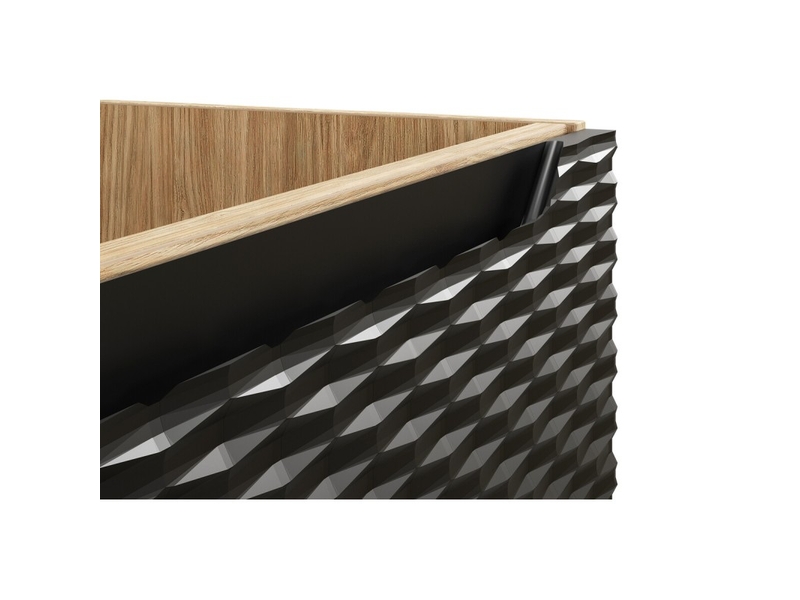 Meuble sous vasque yoka – 2 tiroirs – chêne clair et noir – l70 × p46 × h57 cm – à suspendre - Conforama D