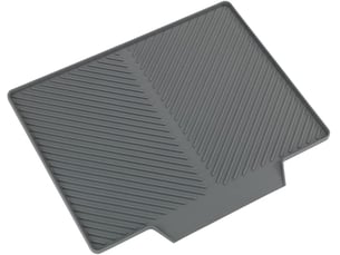 Tapis d'égouttage en caoutchouc à structure rainurée – 42.5 x 33cm, gris