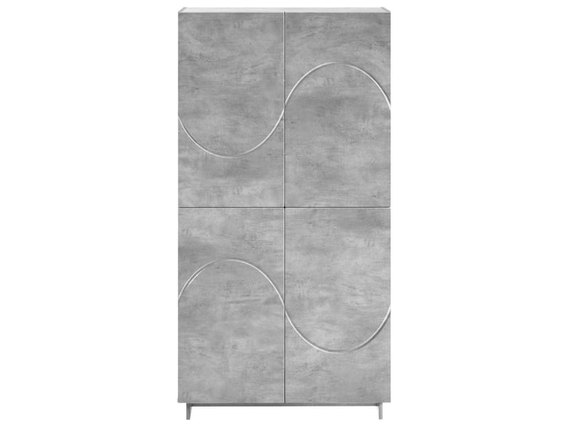 Buffet haut, buffet de rangement gris béton 79x41x151 cm bois d'ingénierie  - Conforama D