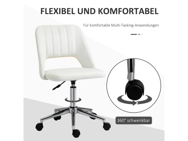  Chaise pivotante beige, réglable en hauteur, compacte, ergonomique et moderne, bureau et salon  - Conforama E