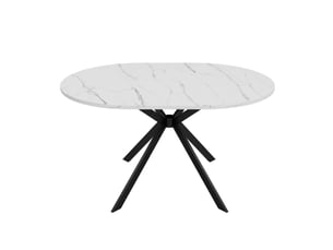 Table à manger extensible 140x100x75 cm blanc avec pieds en métal