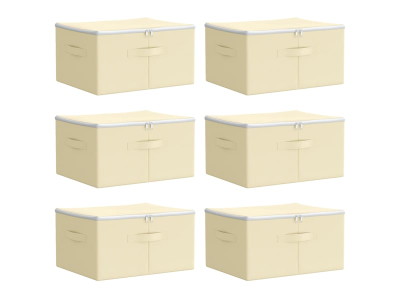 Boîte de rangement 6 pcs tissu intissé 50x30x25 cm 37,5 l shl34280 - Conforama A