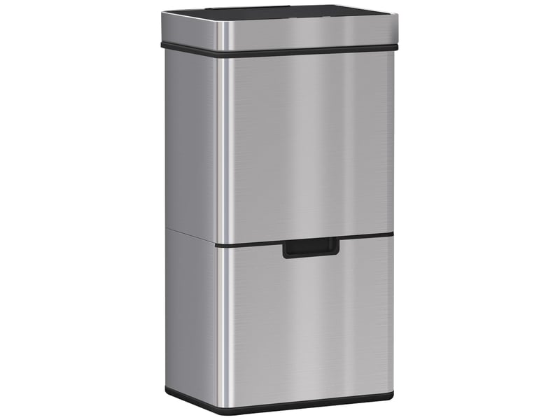  Poubelle automatique de tri sélectif 72l en acier inoxydable argenté 42x30x81 cm  - Conforama A