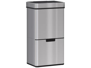 Poubelle automatique de tri sélectif 72l en acier inoxydable argenté 42x30x81 cm