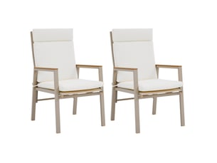 Lot de 2 chaises de jardin 57 x 72 x 101 cm – beige et kaki – accoudoirs et coussins confortables souples