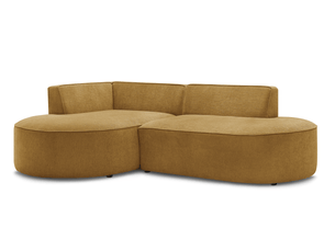 Canapé d'angle gauche fixe BOBOCHIC ROUSSEAU 4 places Tissu Jaune