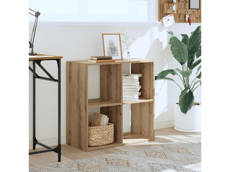  Bibliothèque, étagère de rangement chêne artisanal 68,5x32x68,5 cm bois d'ingénierie  - Conforama B