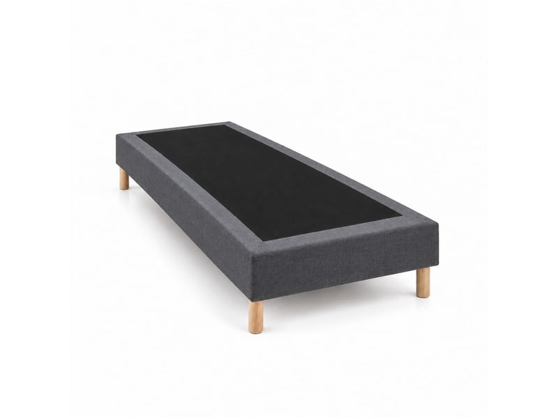  Sommier tapissier déco 80x200 cm gris - hauteur 35 cm - caisse 20 cm - pieds inclus  - Conforama A